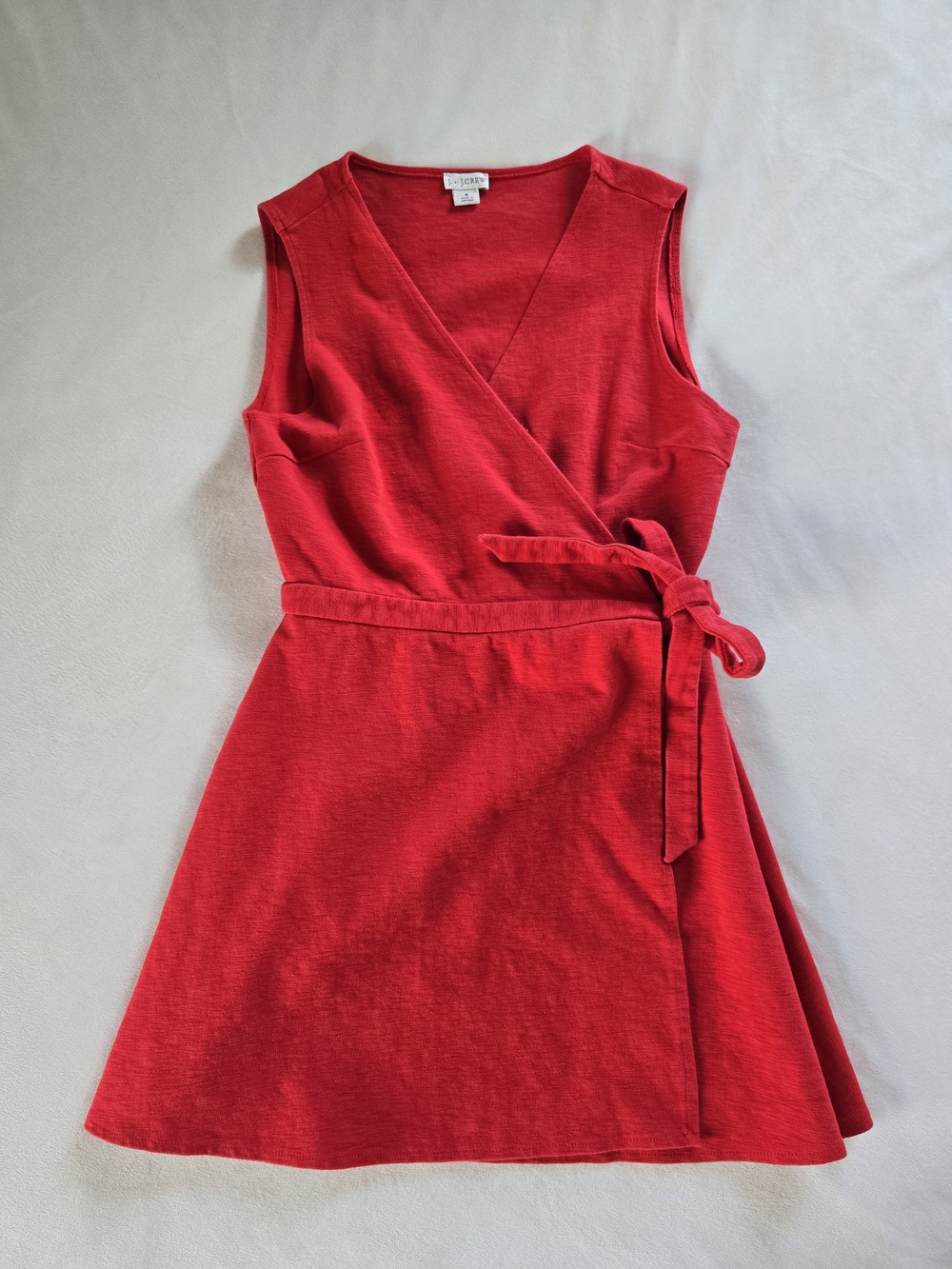 J. by J.Crew▪️Red Sleeveless Thick Cotton Wrap Mini Dress